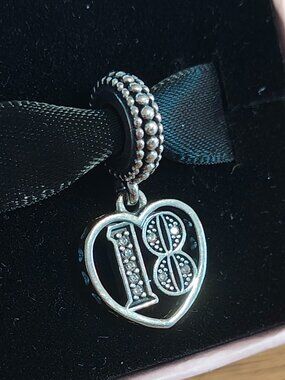 Authentic Pandora 18 Years of Love Dangle Charm – 797262CZ Birthday Anniversary